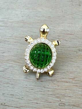 Napier Vintage Gold & Green Turtle Pin/Brooch